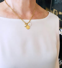 “Virgencita Niña” with CAMILA Chain ✨Short Necklace 16”-18”✨ & FreshWater Shell Initial with Gold Lettering ✨ Choose Initial Below ⬇️