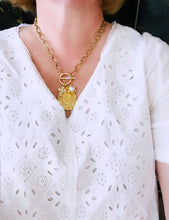 SOLD OUT!!! “Nstra Señora de Fatima” with VALENTINA Chain with Pearl & CZ Inlay & CZ Toggle ✨Charms✨ Short Necklace 20”