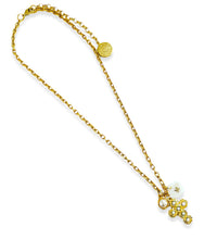 “Crucecita” with CAMILA Chain Cross in Pearl Pave with Signature Texture ✨Short Necklace 16”-18” ✨& FreshWater Shell Initial with Gold Lettering ✨ Choose Initial Below ⬇️