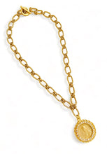 Sagrado CORAZÓN de Jesus ❤️Medallion with Pearl & CZ ✨ VALENTINA Chain Short Necklace 20”