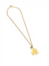 Elefante 🐘 with Star Rays Turquoise Charm on Carola Chain Long Necklace 30”