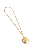 Medallion Large with Pearls on Carola Chain Long Necklace 30”