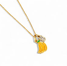BANANA 🍌 w/ Mini PAVE Initial on Thin MIA Chain 16” Adj to 18” ✨ Choose Initial ⬇️
