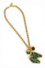 Ruby Zoisite for Courage 🐴 Carved Horse Stone with Jade Charms on Estefania Short Necklace (adj)