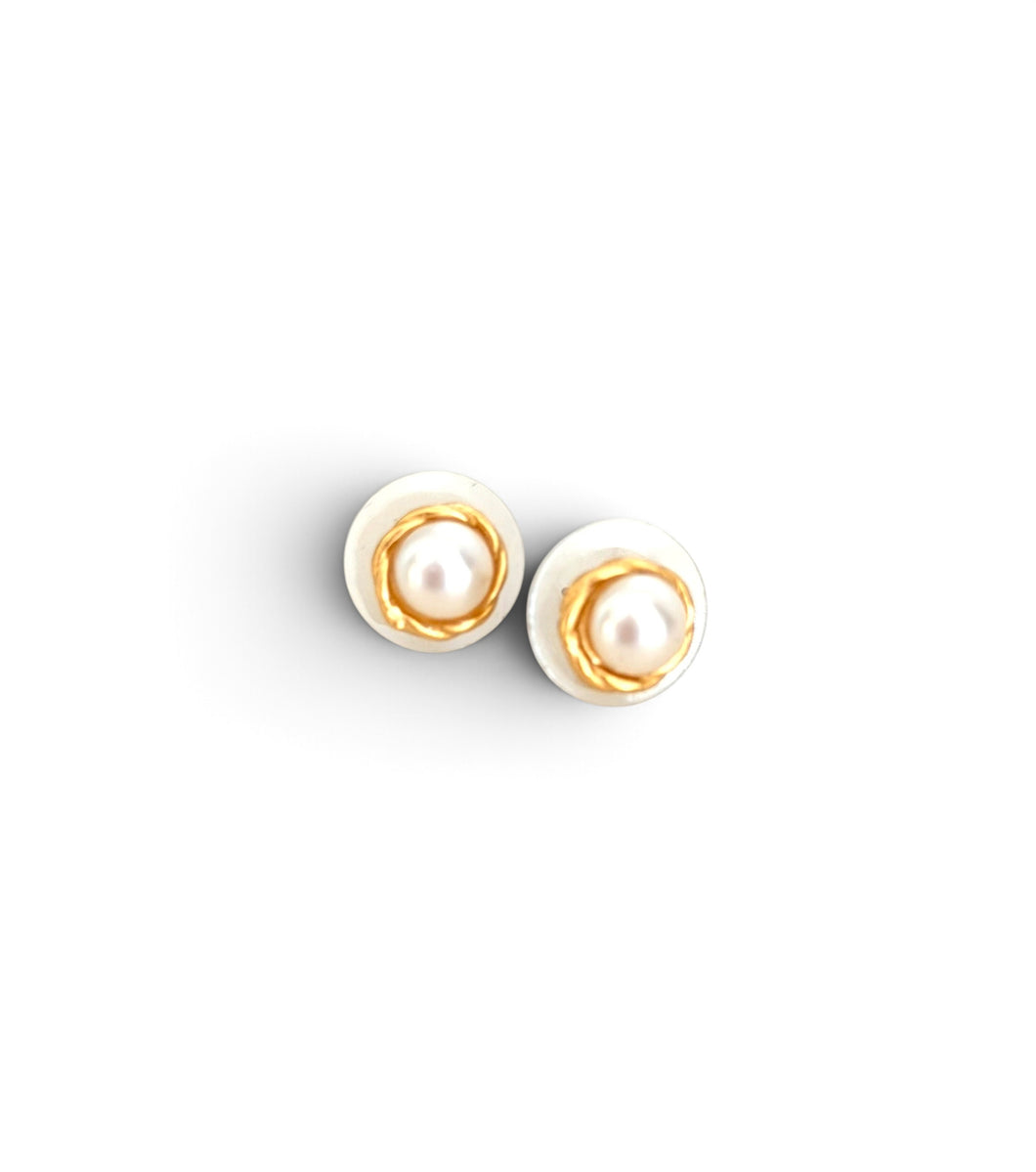 Small Pearl Post Earrings