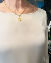 ONLY 2 LEFT!!! NEW! ESPIRITU SANTO with Pearl Detail All Around with CAMILA Chain ✨Short Necklace CHOOSE LENGTH: Short 16”-18”✨ Medium: 18”-20” or Longer-Mid Length: 20”-22”📸 Seen Above Longer-Mid