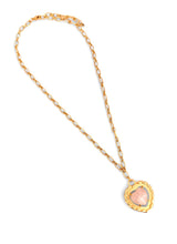 Corazon Quarzo Rosado Eugenia Short Necklace 18”-20”