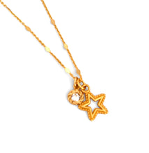 Star Charm with Cristal on Cata Necklace Short