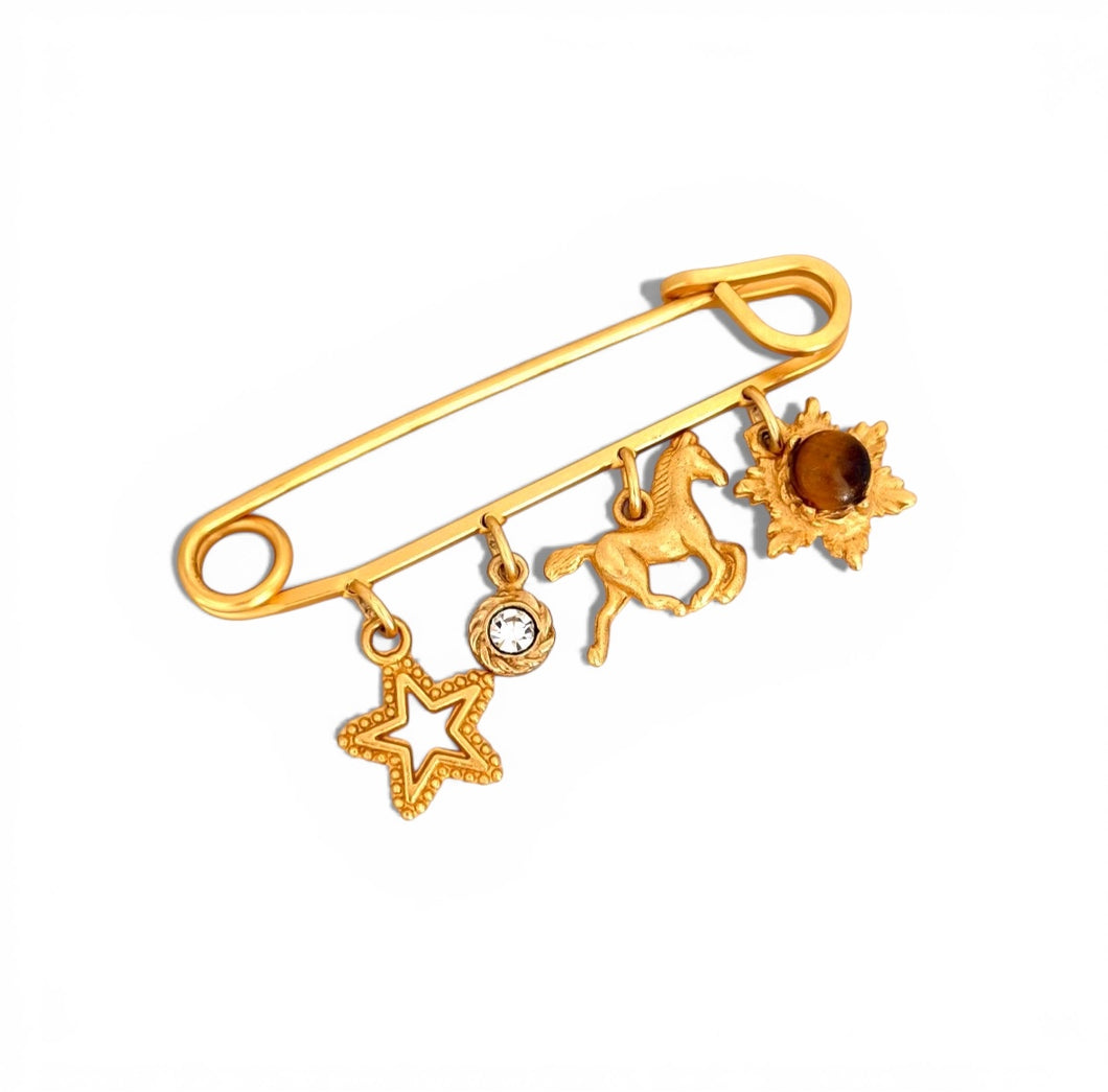 Multi Horse Pin 🧷 with Tiger Eye