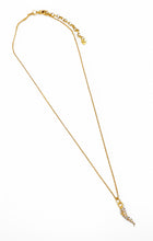 Tusk-Like Mini Charm with Crystal Pave ✨MIA Thin Chain 16”-18”