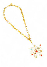 JUST ARRIVED!!! WHITE ENAMEL Snowflake Coral Like 🪸 Statement Pendant with Turquoise, Coral Color & Pearl Cabochons ✨Approx 3.5” Pendant ⭐️ Short Mid-Length Necklace 20-23”