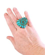 Heart Nautilus Genuine Turquoise RING Select Size