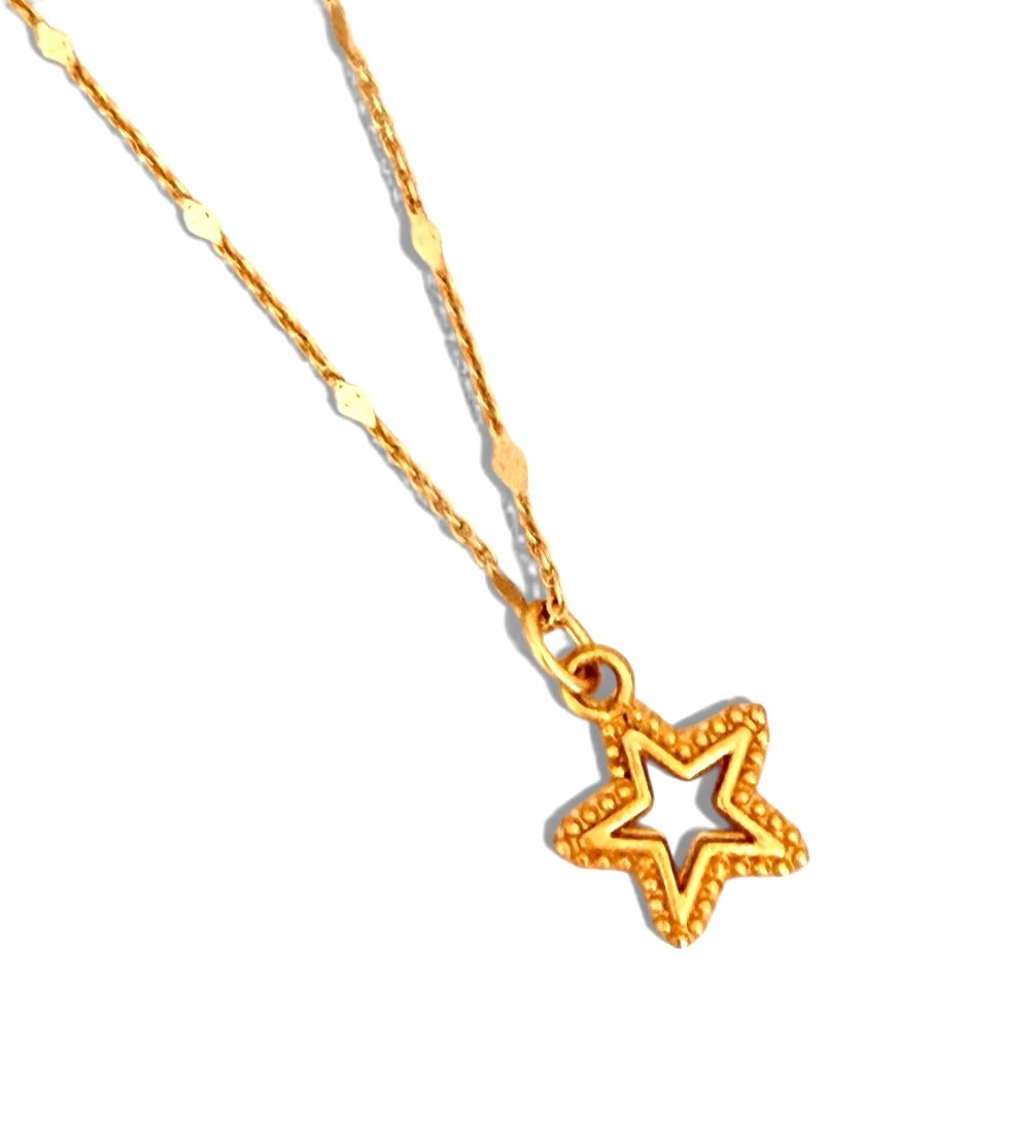 Star Charm on Cata Necklace Short