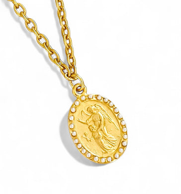 Angel Guardian y Guia Charm with Pearls✨ ✨CAMILA Chain 16”-18”