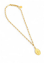 NEW! Virgen MILAGROSA Medium Charm Pearl Detail All Around with EUGENIA Chain ✨Short Necklace CHOOSE LENGTH: Short 16”-18”✨ Medium: 18”-20” or Longer-Mid Length: 20”-22”📸 Seen Above Longer-Mid