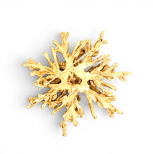 GOLD with Turquoise Color & Pearl Snowflake Coral Like 🪸 Statement BROOCH 🧷 Approx 3.5” ⭐️