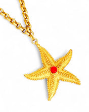 JUST ARRIVED!!! STARFISH 🌟 🌊 Statement Pendant with Coral Cabochon ✨ Approx 3.5” Pendant ⭐️ Short Necklace 20-22”