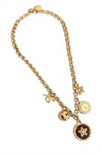 Star Cristal & Maroon Hand Painted Enamel 🎨 with Charms ✨ Estefania Chain Short Necklace (initial only available in store or local pick-up)