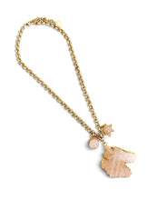 Rose Quartz Carved Horse Head with Charms on Estefania Chain Short 20-22”