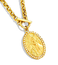 Angel de la GUARDA Medallón ✨”Ángel de mi guarda, dulce compañía, no me desampares ni de noche ni de día” ✨ Short Necklace with ESTEFANIA Chain Toggle Closure 22”✨