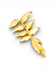 Heliconia Broche 🧷 with Hand Painted Enamel 🎨 A Wearable Sculpture