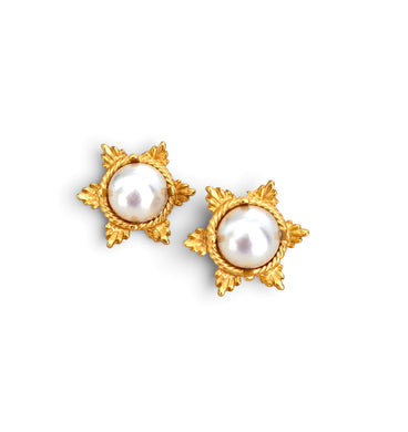 Star Pearl Large Post Earring