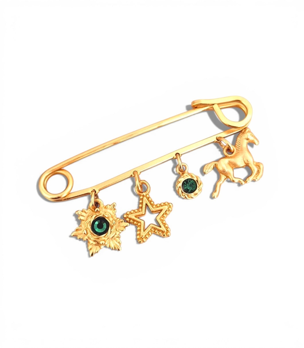 Multi Horse Pin 🧷 with Emerald