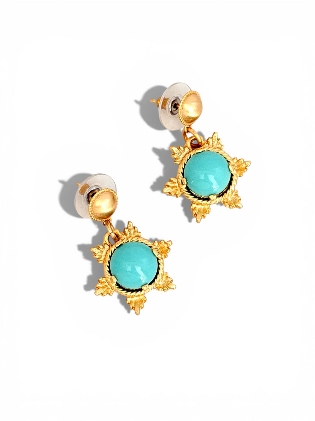 Star Rays Earrings Large in Turquoise