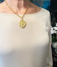 NEW! SAGRADO Corazon de Jesus ❤️ Pearl Detail with CAMELIA Chain ✨Short Necklace CHOOSE LENGTH: Short 16”-18”✨ Medium: 18”-20” or Longer-Mid Length: 20”-22”📸 Seen Above Longer-Mid