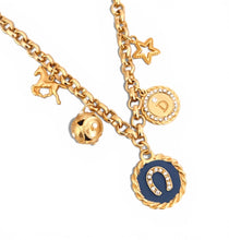 Heradura with Pave & BlueGray Hand Painted Enamel 🎨 with Charms ✨ Estefania Chain Short Necklace (initial only available in store or local pick-up)