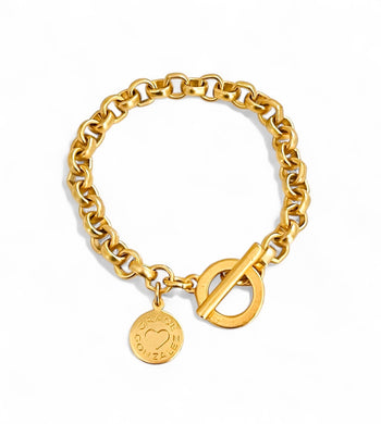 ESTEFANIA✨ Toggle BRACELET Link Chain with Closure ✨ 7 1/2” (not adjustable)