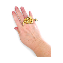 “SORTIJON” Ring Racimo de Guineos !!! ✨Hoja “MANCHA DE PLATANO” RING with Malachite Green Hand Painted Enamel 🍃 ☀️ Size 7