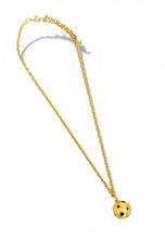 Dot Sphere Charm in Black Hand Painted Enamel ✨Short Necklace on Camila Chain