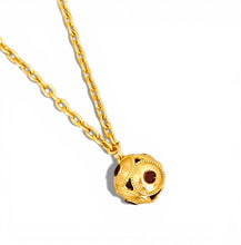 Dot Sphere Charm in Maroon Hand Painted Enamel ✨Short Necklace on Camila Chain