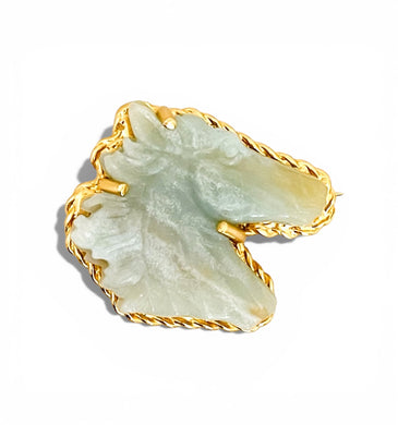 Amazonite Clear for Hope🐴 Carved Horse Brooch 🧷