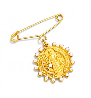 NEW!!! SAN BENITO PIN 🧷 Charm Pendant w/ Pearl✨ EUGENIA Chain ✨ Short Necklace 18”-20” ✨ Choose Initial Below ⬇️