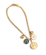 Horse Medallion Charm with Charms & Spheres on Estefania Short Necklace 18”-20”