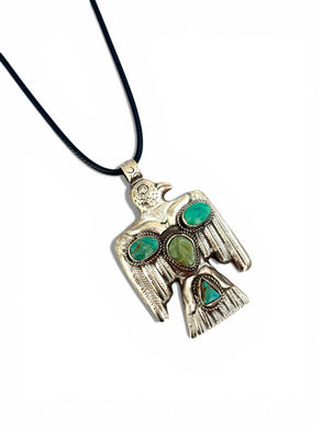 Ave Navajo con Turquesa Long Necklace 30”