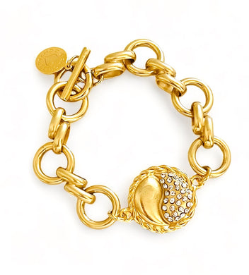 ONLY 1 LEFT!!! Yin & Yang Pave Bracelet ✨ ISABELA Chain Toggle Bracelet✨Choose Bracelet Size Below ⬇️