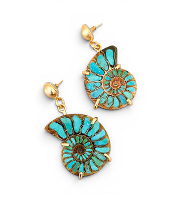 Nautilus Genuine Turquoise Earrings