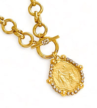 ONLY 1 LEFT!!! Virgen de la MISERICORDIA Medallion Pendant with Pearl & CZ ✨From an Antique Medallion circa 1932 Engraving on the Back✨ ISABELA Chain Short Necklace 20”