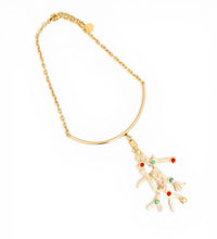 White 🪸 Coral Like 🪸Branch Statement Pendant Approx 4” in GOLD ⭐️ Short Mid-Length Necklace 20-23”