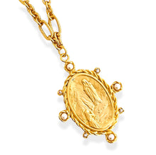 SOLD OUT!!! NEW! Virgen de LOURDES Oval with REGINA Chain Pearl & CZ Pendant ✨Long Necklace 30”