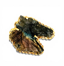 Labradorite for Inner Strength 🐴 Carved Horse Brooch 🧷