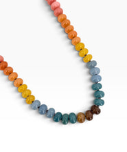 Rainbow 🌈 Agate Rondelle Hand Knotted Necklace Short 16”-18” with Gold 14K Vermeil Closure