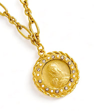 NEW!!! ONLY 1 LEFT!!! Virgen de la PROVIDENCIA Medallion Patrona de Puerto Rico ✨ from an Antique Medal circa 1952 ✨Charm with Pearl & CZ ✨ REGINA Chain 20”-22”
