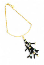 JUST ARRIVED!!! ✨ BLACK 🪸 Coral Like 🪸Branch Statement Pendant Approx 4” in GOLD ⭐️ Short Mid-Length Necklace 20-23”