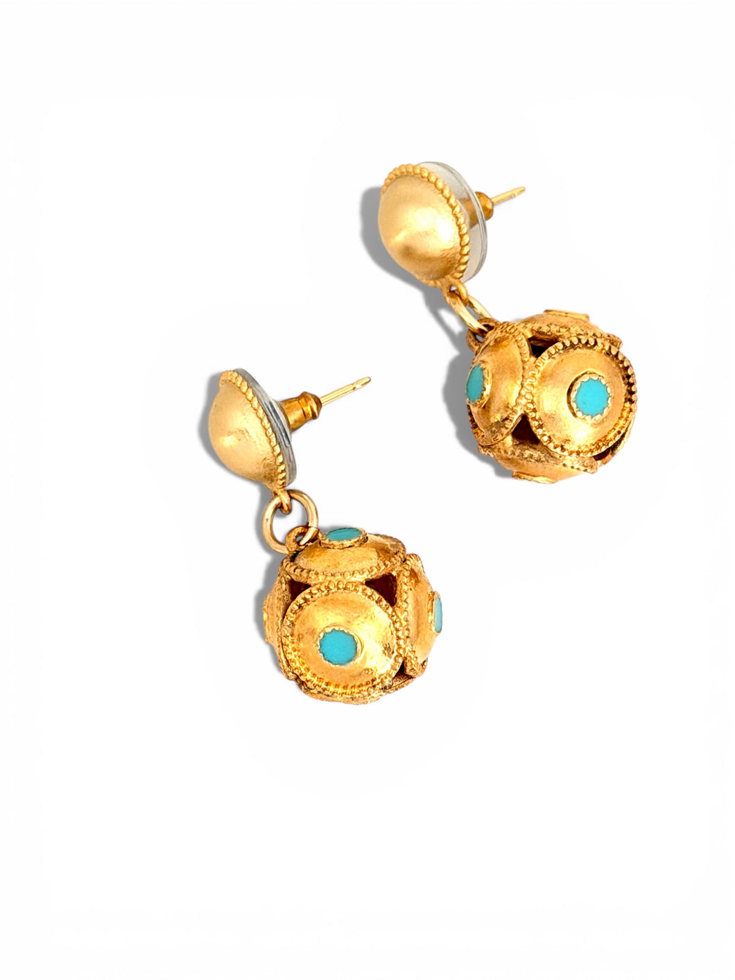 Sphere Dot Earrings in Turquoise