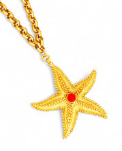 JUST ARRIVED!!! STARFISH 🌟 🌊 Statement Pendant with Coral Cabochon ✨ Approx 3.5” Pendant ⭐️ Long Necklace 30”
