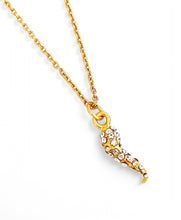 Tusk-Like Mini Charm with Crystal Pave ✨MIA Thin Chain 16”-18”